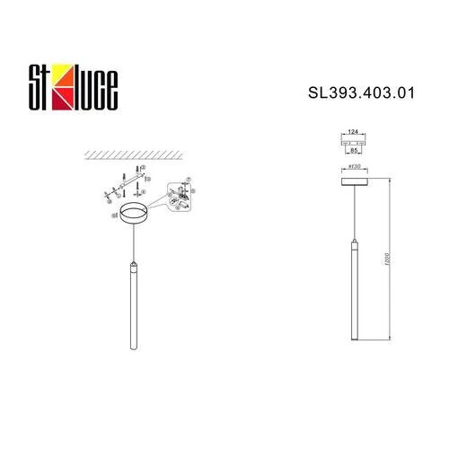 SL393.403.01 Подвес ST-Luce Черный/Белый LED 1*10W 4000K BISARIA