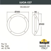 Уличное бра Fumagalli Lucia 1R3.000.000.WYE27GN1 белый/зеленый, опал