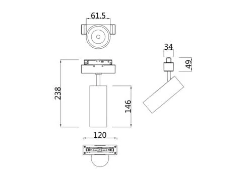 Трековый светильник Магнитная трековая система S35 Focus LED 18W, 4000K, Черный (Maytoni Technical, TR019-2-15W4K-B) - Amppa.ru