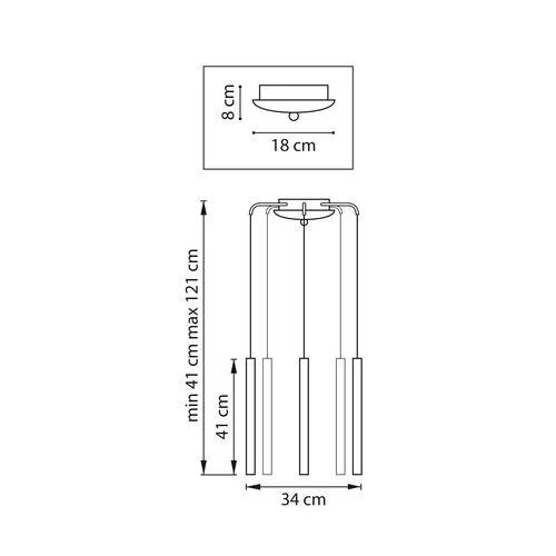 Подвес, Tubo, LED 25W, 4000K, Золото и Золото, Матовый (Lightstar, L5T747243) - Amppa.ru