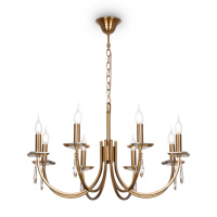 Люстра Crystal Forte, 8xE14 Латунь, Прозрачный (Freya, FR1006PL-08G)