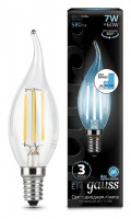 Лампа светодиодная Gauss LED Filament Candle tailed E14 7Вт 4100K 104801207-S