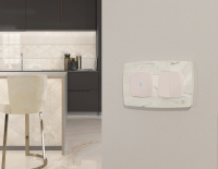 Комплект механизма 2-клавишного перекрестного выключателя 10A-250V OMEGA Жемчуг QUANT (OP2030, VM125) (Ambrella Volt, MO203030)