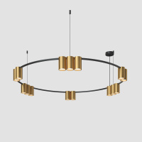 DK4067-BK+SG Подвесной светильник ORBIT, IP20, 15xGU10 LED, до 15 Вт, черный + сатинированное золото, алюминий